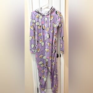 Avocado Print Women's Pajama Onesie - Lavender Weekend Addition L